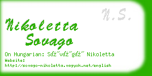 nikoletta sovago business card